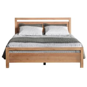 Full size Farmhouse Solid Wood Platform Bed Frame with Headboard Footboard