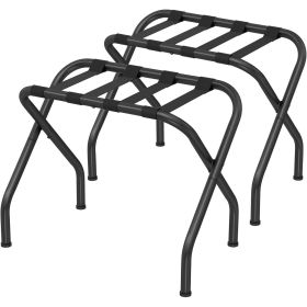 Set of 2- Sturdy Black Metal Folding Luggage Rack