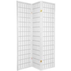 Japanese Asian Style 3-Panel Room Divider Shoji Screen in White