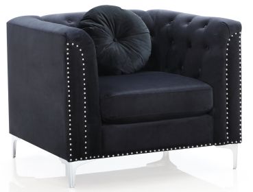 Contemporary Black Sloped Arm Chair