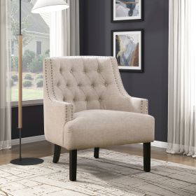 Modern Traditional Accent Chair Chenille Upholstery Button-Tufted Solid Wood 1pc Living Room Furniture