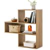 Convex Bookshelf 3-Shelf Open Bookcase Room Organizer with Anti-Toppling Device