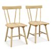 Windsor Style Armless Chairs with Solid Rubber Wood Frame