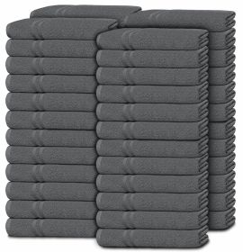 Bulk 48 Pack Grey Washcloths for Body and Face Towel Cotton Wash Cloths 12x12 Inch Soft Absorbent Gym Towels