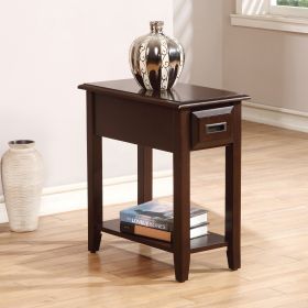 Dark Cherry 1-Drawer Accent Table with Shelf