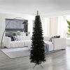 7.5FT Black Slim Artificial Christmas Tree Includes Foldable Metal Stand