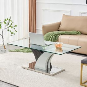 Modern dining table,Tea Table.Coffee Table. Tempered glass countertop, and artistic MDF legs are perfect for hosting dinners, conferences, home