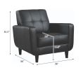 Black Track Arm Accent Chair