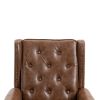 COOLMORE Wood Frame Armchair, Modern Accent Chair Lounge Chair with Sturdy Wood Legs for Living Room Bedroom (Brown PU)