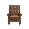 COOLMORE Wood Frame Armchair, Modern Accent Chair Lounge Chair with Sturdy Wood Legs for Living Room Bedroom (Brown PU)