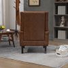 COOLMORE Wood Frame Armchair, Modern Accent Chair Lounge Chair with Sturdy Wood Legs for Living Room Bedroom (Brown PU)