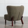 Accent Chair, Upholstered Armless Chair Lambskin Sherpa Single Sofa Chair with Wooden Legs