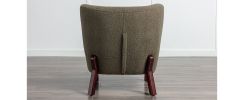 Accent Chair, Upholstered Armless Chair Lambskin Sherpa Single Sofa Chair with Wooden Legs