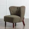 Accent Chair, Upholstered Armless Chair Lambskin Sherpa Single Sofa Chair with Wooden Legs