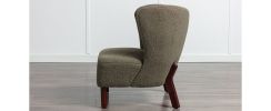 Accent Chair, Upholstered Armless Chair Lambskin Sherpa Single Sofa Chair with Wooden Legs