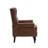 COOLMORE Wood Frame Armchair, Modern Accent Chair Lounge Chair with Sturdy Wood Legs for Living Room Bedroom (Brown PU)