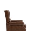 COOLMORE Wood Frame Armchair, Modern Accent Chair Lounge Chair with Sturdy Wood Legs for Living Room Bedroom (Brown PU)