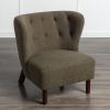 Accent Chair, Upholstered Armless Chair Lambskin Sherpa Single Sofa Chair with Wooden Legs