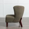 Accent Chair, Upholstered Armless Chair Lambskin Sherpa Single Sofa Chair with Wooden Legs