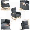 [Video] Welike 27.6"W Modern Accent High Backrest Living Room Lounge Arm Rocking Chair, Two Side Pocket(W83453347)