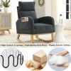 [Video] Welike 27.6"W Modern Accent High Backrest Living Room Lounge Arm Rocking Chair, Two Side Pocket(W83453347)