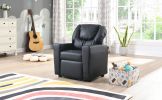 Kids Recliner Chair Black PVC