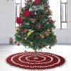 Christmas Decoration White Ball Circle Linen Tree Skirt Red Hair Ball Tree Skirt Tree Bottom Dress Up Apron Atmosphere Arrangement