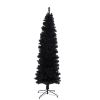 7.5FT Black Slim Artificial Christmas Tree Includes Foldable Metal Stand