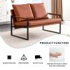 Stylish Two-Seater Sofa Chair with 2 Pillows - Comfortable PU Leather, High-Density Foam - Modern Design