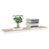 Floating Wall Shelves 2 pcs Oak and White 47.2"x9.3"x1.5" MDF