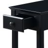 Black Accent Table with Bottom Shelf