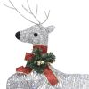 Reindeer & Sleigh Christmas Decoration 140 LEDs Outdoor Silver