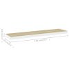 Floating Wall Shelves 2 pcs Oak and White 47.2"x9.3"x1.5" MDF