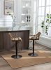 COOLMORE Modern Swivel Bar Stools Set of 2 Adjustable Counter Height Chairs with Footrest for Kitchen, Dining Room (Beige)