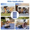 4.98x8FT Reversible Outdoor Rug Waterproof Mat with Storage Bag Portable Plastic Carpet Indoor Outdoor Activity for Picnic Patio Deck RV Trip Blue & W