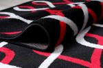 Jersey Area Rugs, Carpets For Livingroom, 7x10 Area Rugs ,3986 Black-Red