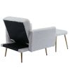 COOLMORE Velvet Accent Chair with Adjustable Armrests and Backrest, Button Tufted Lounge Chair, Single Recliner Armchair with Ottoman