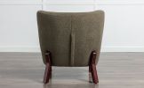 Accent Chair, Upholstered Armless Chair Lambskin Sherpa Single Sofa Chair with Wooden Legs