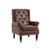 COOLMORE Wood Frame Armchair, Modern Accent Chair Lounge Chair with Sturdy Wood Legs for Living Room Bedroom (Brown PU)