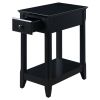 Black Accent Table with Bottom Shelf