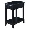 Black Accent Table with Bottom Shelf