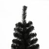 7.5FT Black Slim Artificial Christmas Tree Includes Foldable Metal Stand