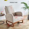 27.56'' Wide Linen Rocking Chair Accent Chair in Beige Color