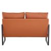 Stylish Two-Seater Sofa Chair with 2 Pillows - Comfortable PU Leather, High-Density Foam - Modern Design