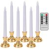 6 Packs Flameless Taper Candles 9.8in Electric LED Candles Warm White w/ 4 Light Modes Remote Control Timer