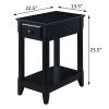 Black Accent Table with Bottom Shelf