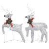 Reindeer & Sleigh Christmas Decoration 140 LEDs Outdoor Silver