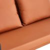 Stylish Two-Seater Sofa Chair with 2 Pillows - Comfortable PU Leather, High-Density Foam - Modern Design