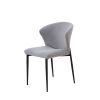 Dining Chairs set of 4, Upholstered Side Chairs, Adjustable Kitchen Chairs Accent Chair Cushion Upholstered Seat with Metal Legs for Living Room Grey