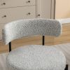 Burbank Modern Round Boucle Dining Chairs, Set of 2, Black White